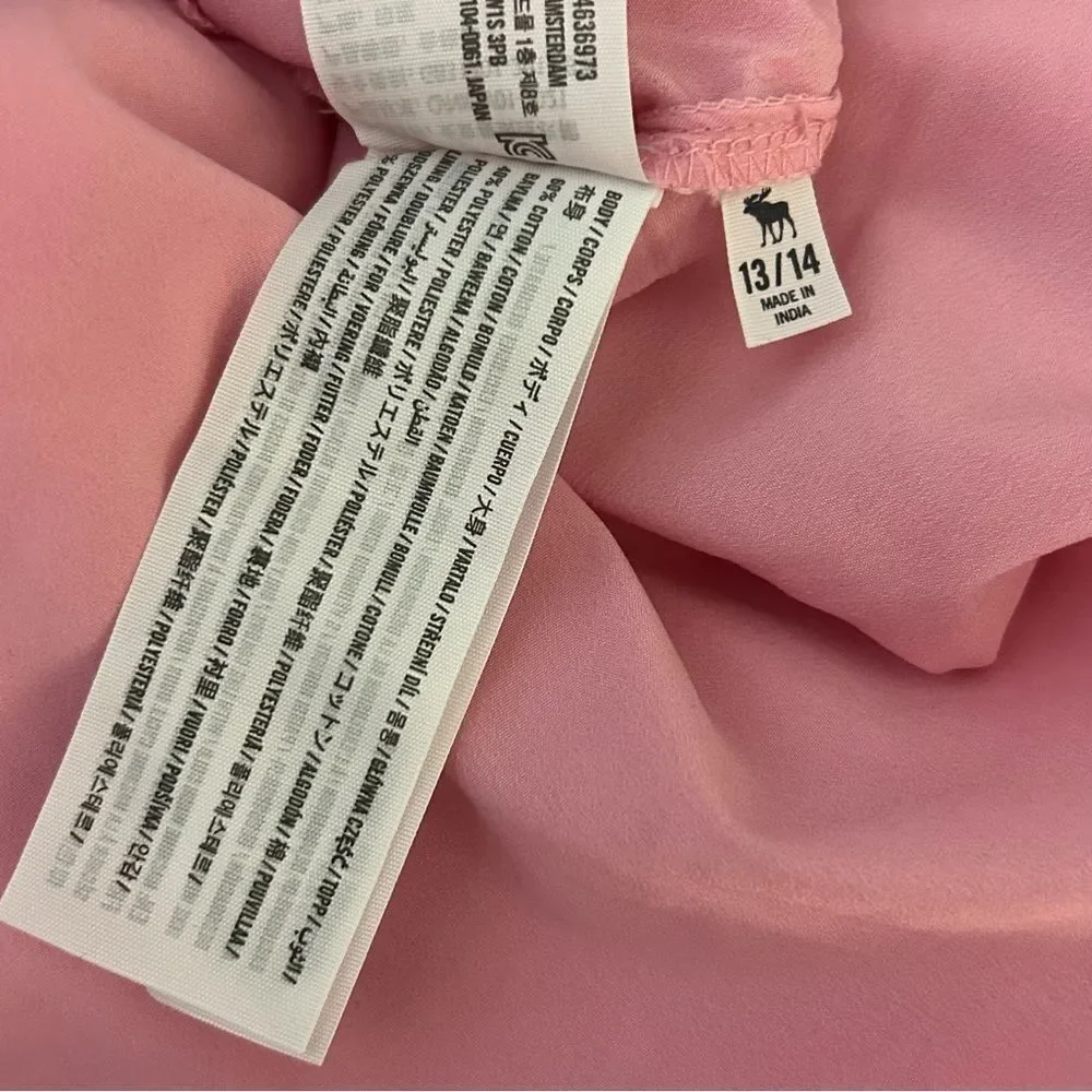 Abercrombie & Fitch 13/14 Pastel Pink Layered Tiered Maxi Prairie Dress Preppy